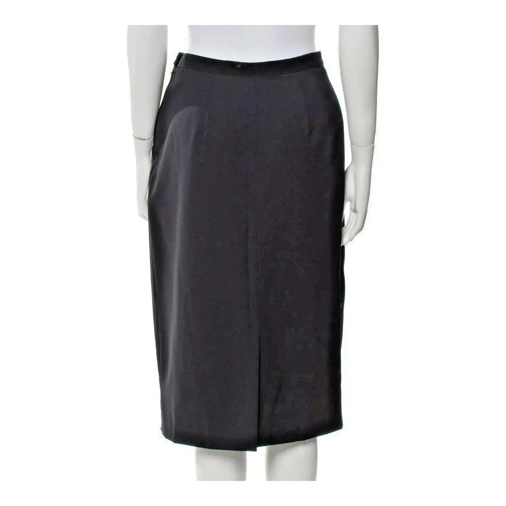 Giorgio Armani Black Tailored Midi‎ Skirt Italian Size 42